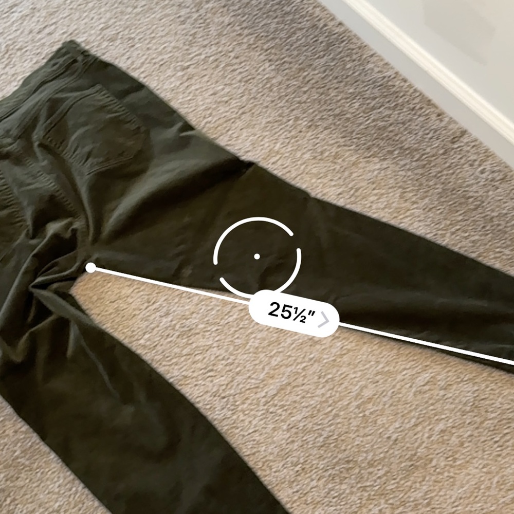 Loft Olive Green Corduroy Skinny Pants Size 12 - Picture 4 of 7